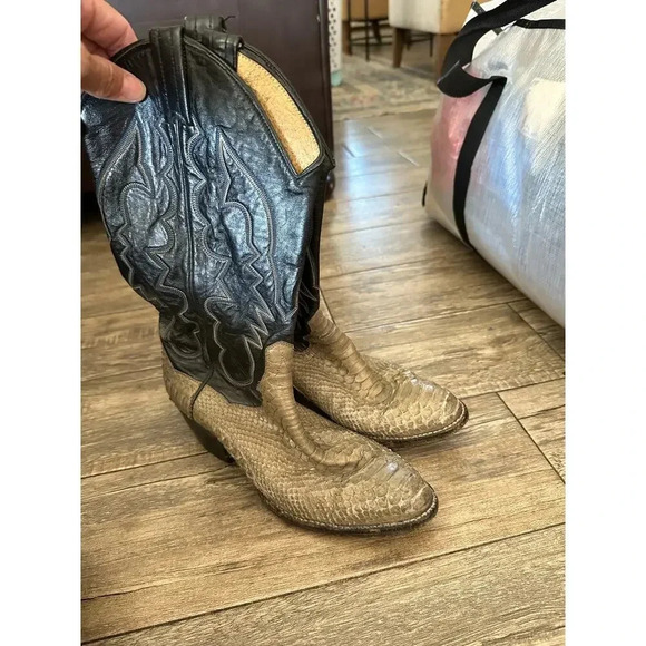 Panhandle Slim by Sanders Patchwork Leather Cowboy Boot size 8 main image 9
